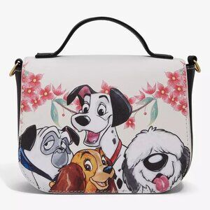 Loungefly Disney Dogs Crossbody Floral Purse Handbag Shoulder Bag New